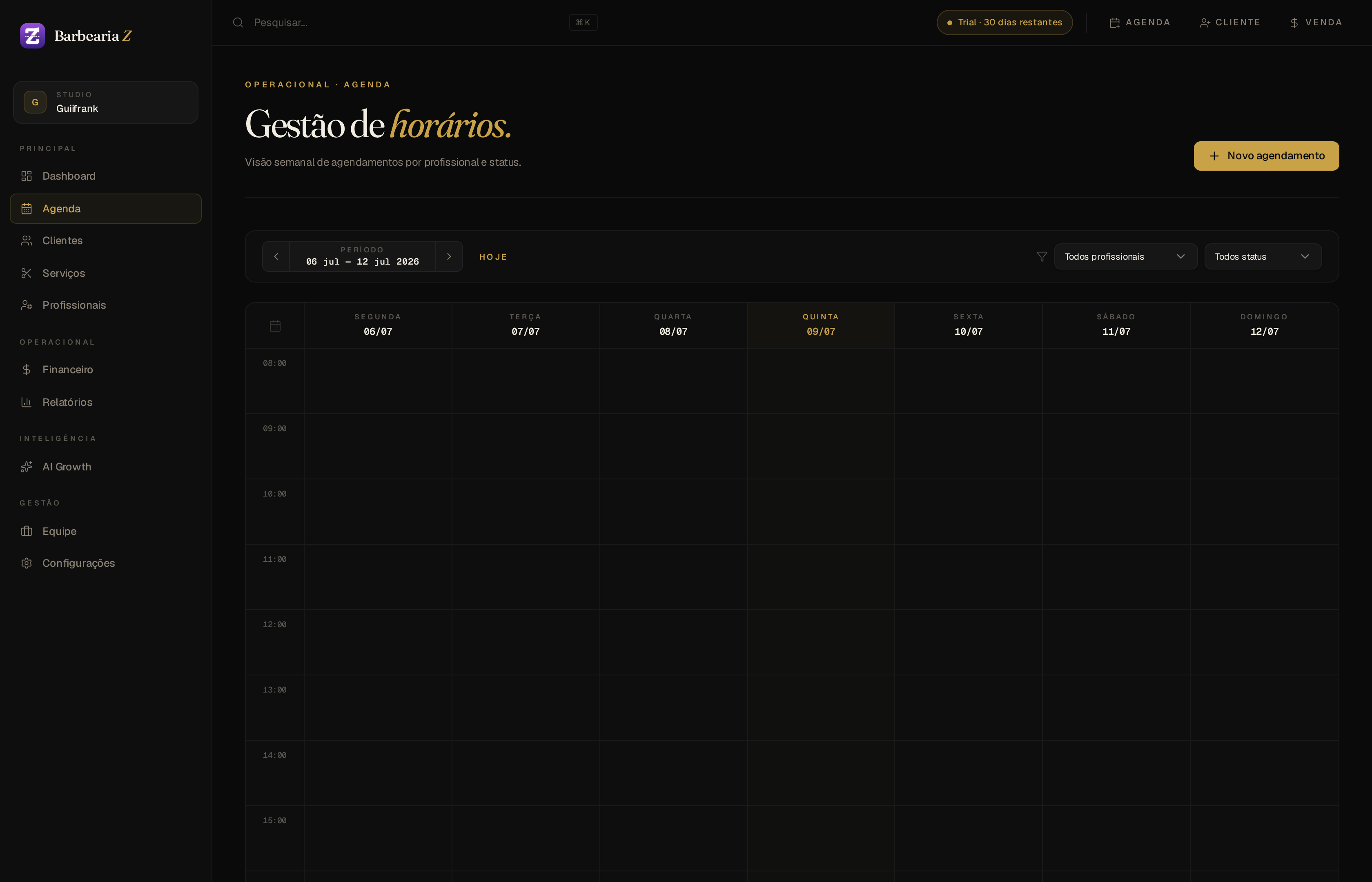 Agenda — Barbearia Z